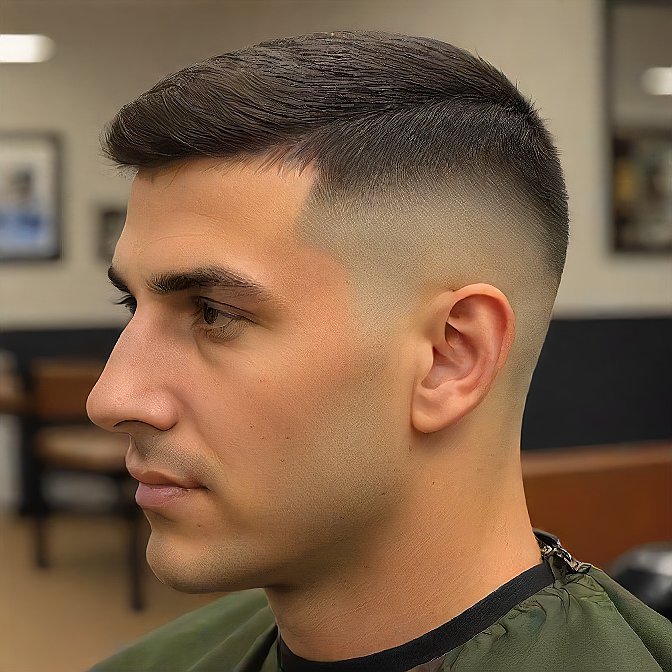 textured crew cut