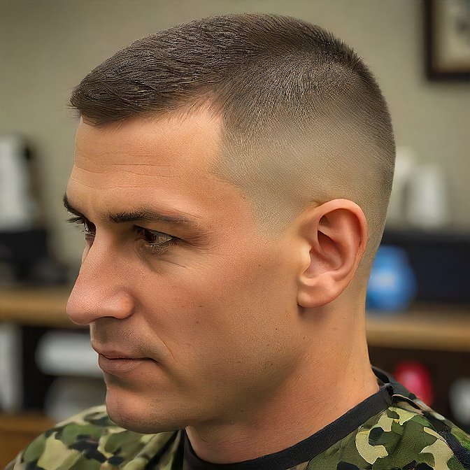 Men army haircut