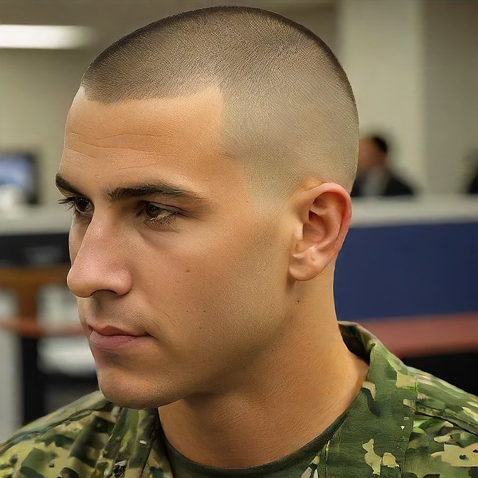 Men army haircut