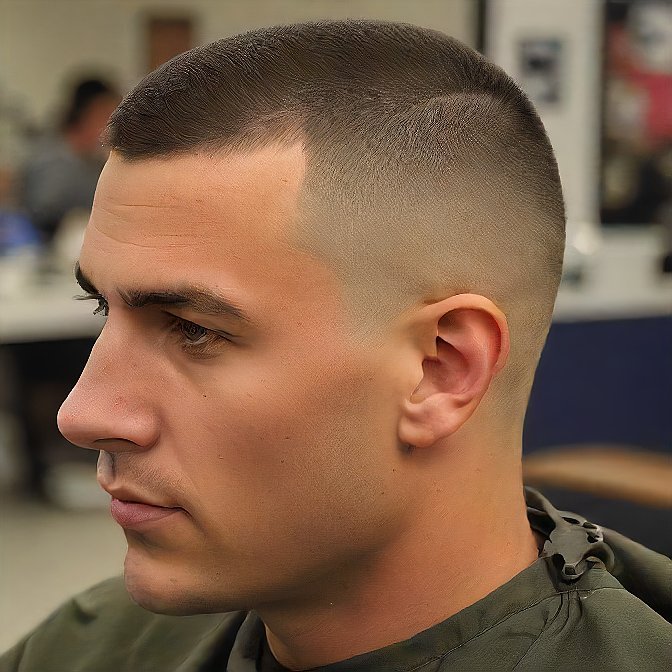 Men army haircut