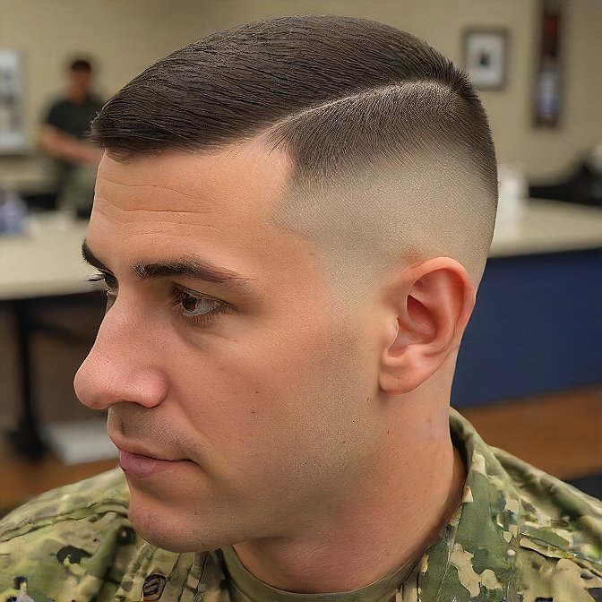 Men army haircut